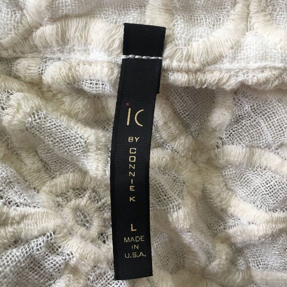 IC by Connie K Open Sleeveless Lace Linen Cardigan Vest Lagenlook Size Large - Picture 7 of 9